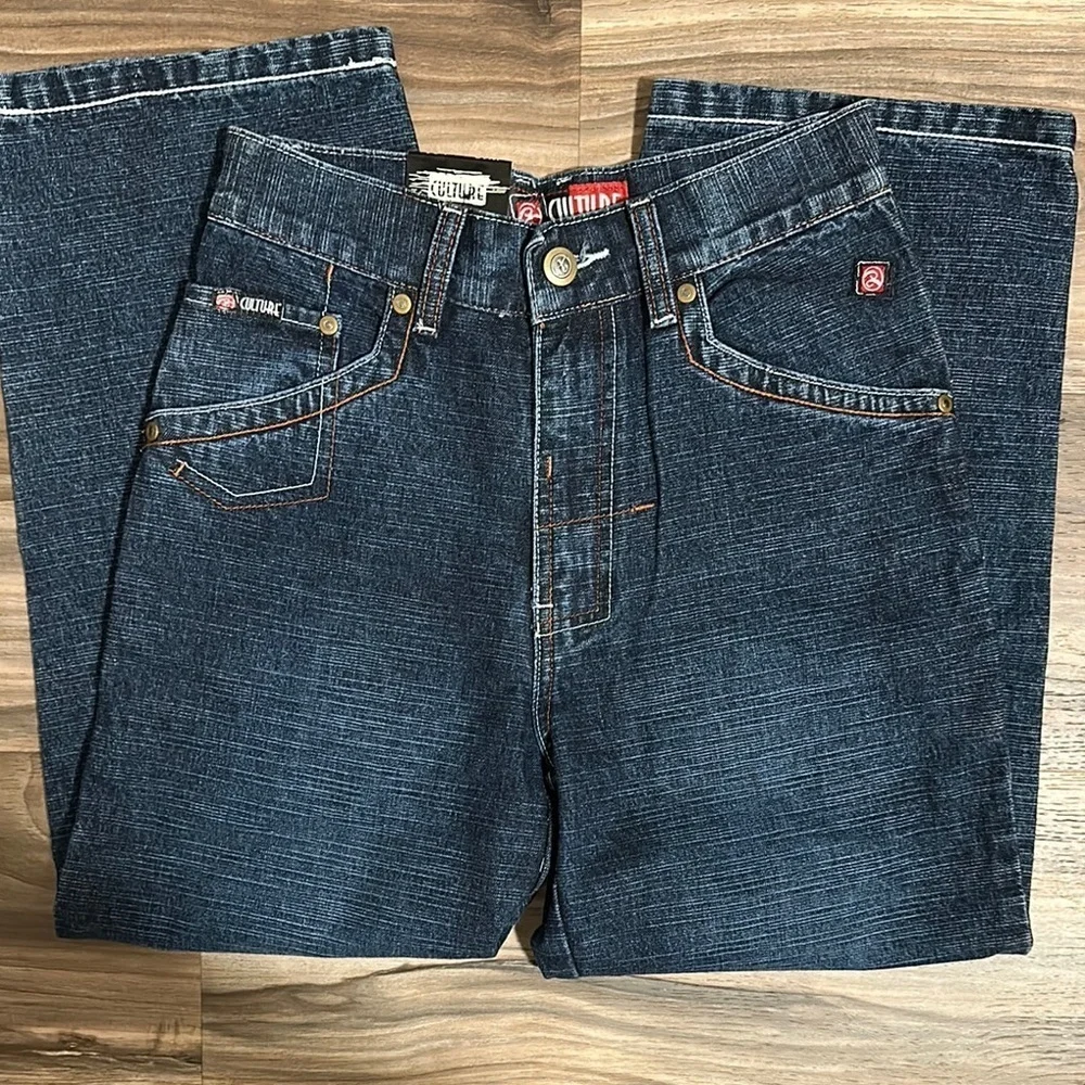 Vtg Culture Jeans 10W 24L Baggy Fit Y2K Skater Wide Leg JNCO Style Denim NWT